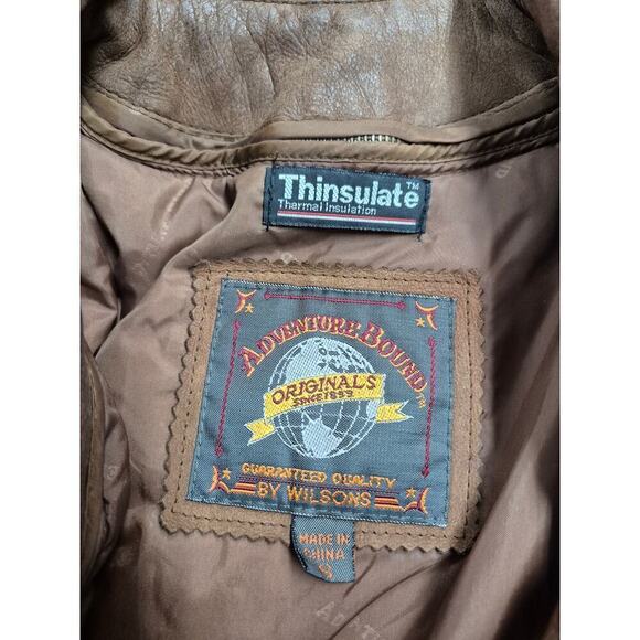 80s VTG Adventure Bound Wilsons Leather Womens Bomber Jacket Size S - Picture 4 of 5